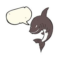 funny cartoon shark with speech bubble N19