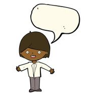 cartoon happy man with speech bubble N307