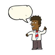 cartoon man with idea speech bubble N72