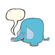 cartoon funny elephant with speech bubble N13