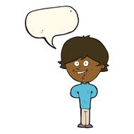 Cartoon happy boy with speech bubble N155