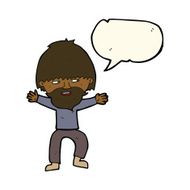 cartoon happy man with beard speech bubble N28