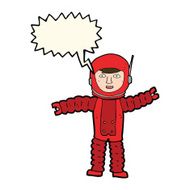 cartoon astronaut with speech bubble N77