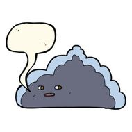 cartoon cloud with speech bubble N13