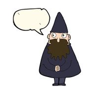 cartoon wizard with speech bubble N15