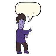 cartoon excited vampire with speech bubble N8