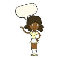 cartoon maid with speech bubble N26