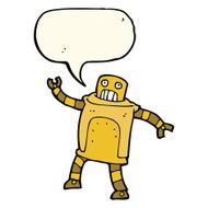 cartoon robot with speech bubble N119