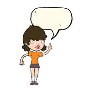 cartoon woman with idea speech bubble N161