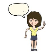 cartoon woman with idea speech bubble N162