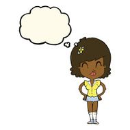 cartoon happy woman with speech bubble N165