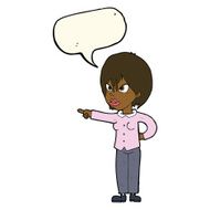 cartoon woman accusing with speech bubble N8