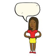 cartoon woman with hands on hips speech bubble N149