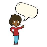 cartoon happy woman with speech bubble N168