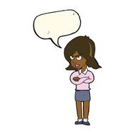 cartoon angry woman with speech bubble N14