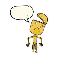 cartoon funny robot with speech bubble N49