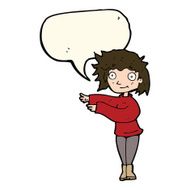 cartoon dancing woman with speech bubble N32