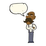 cartoon angry old man with speech bubble N96
