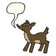 cute cartoon deer with speech bubble N7