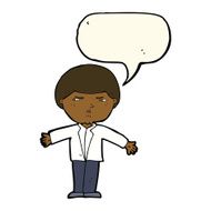 cartoon annoyed man with speech bubble N50