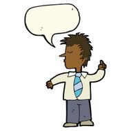 cartoon man making his point with speech bubble N8