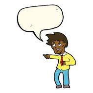 cartoon funny office man pointing with speech bubble N8