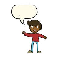 cartoon excited boy with speech bubble N98