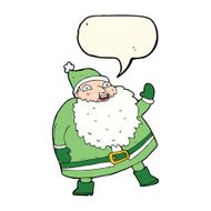 funny waving santa claus cartoon with speech bubble N13