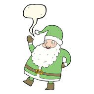 funny waving santa claus cartoon with speech bubble N14