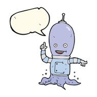 cartoon alien spaceman with speech bubble N13