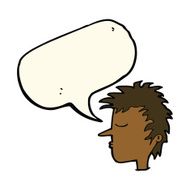 cartoon male face with speech bubble N14