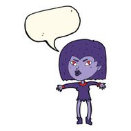 cartoon vampire girl with speech bubble N149