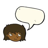 cartoon female face with speech bubble N98