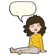 cartoon happy woman with speech bubble N171