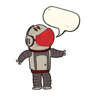 cartoon astronaut with speech bubble N78