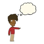 cartoon happy man pointing with speech bubble N44