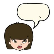 cartoon annoyed woman with speech bubble N120