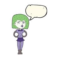 cartoon vampire girl with speech bubble N151