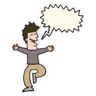 cartoon laughing man with speech bubble N12
