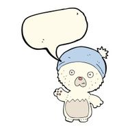 cartoon cute teddy bear in hat with speech bubble N7