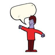 cartoon happy vampire with speech bubble N32