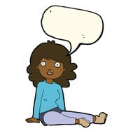 cartoon happy woman with speech bubble N172