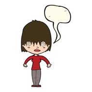 cartoon woman staring with speech bubble N22