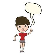 cartoon woman with idea speech bubble N163