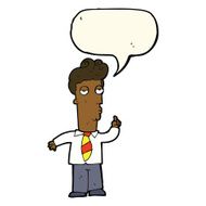cartoon bored man asking question with speech bubble N8
