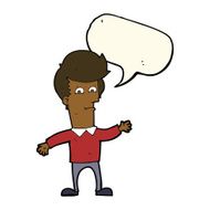 cartoon waving man with speech bubble N26