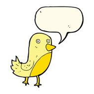 cartoon yellow bird with speech bubble N4