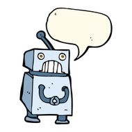 cartoon robot with speech bubble N120