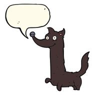 cartoon happy dog with speech bubble N50