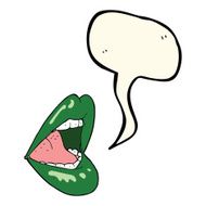 cartoon halloween mouth with speech bubble N15